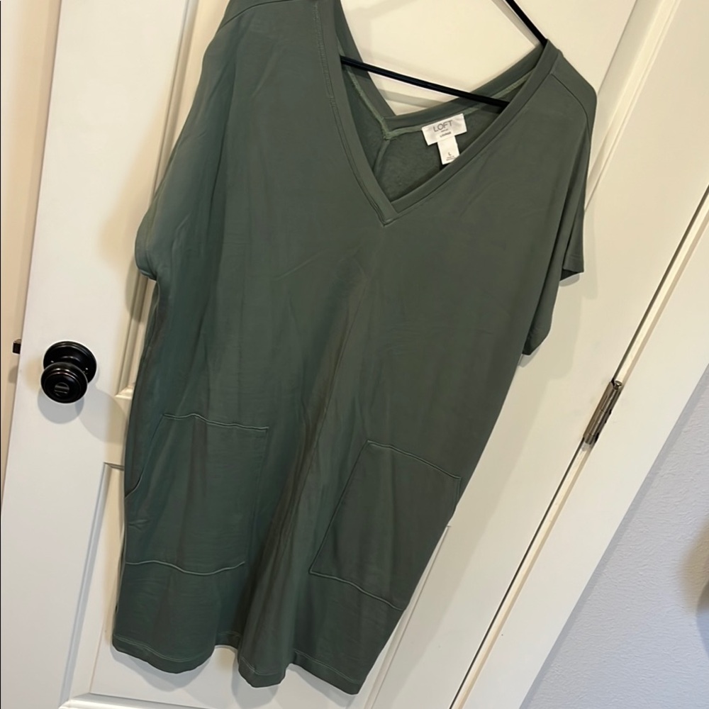 LOFT Sage Green V-Neck lounge dress
